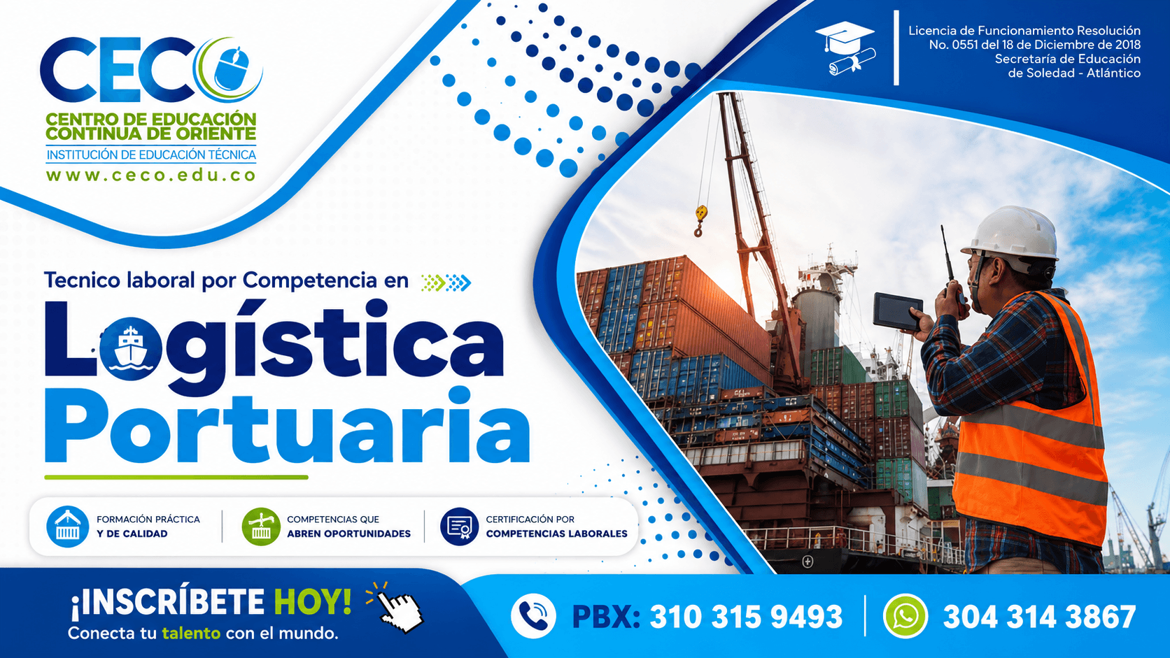 Técnico laboral por competencia en logística portuaria